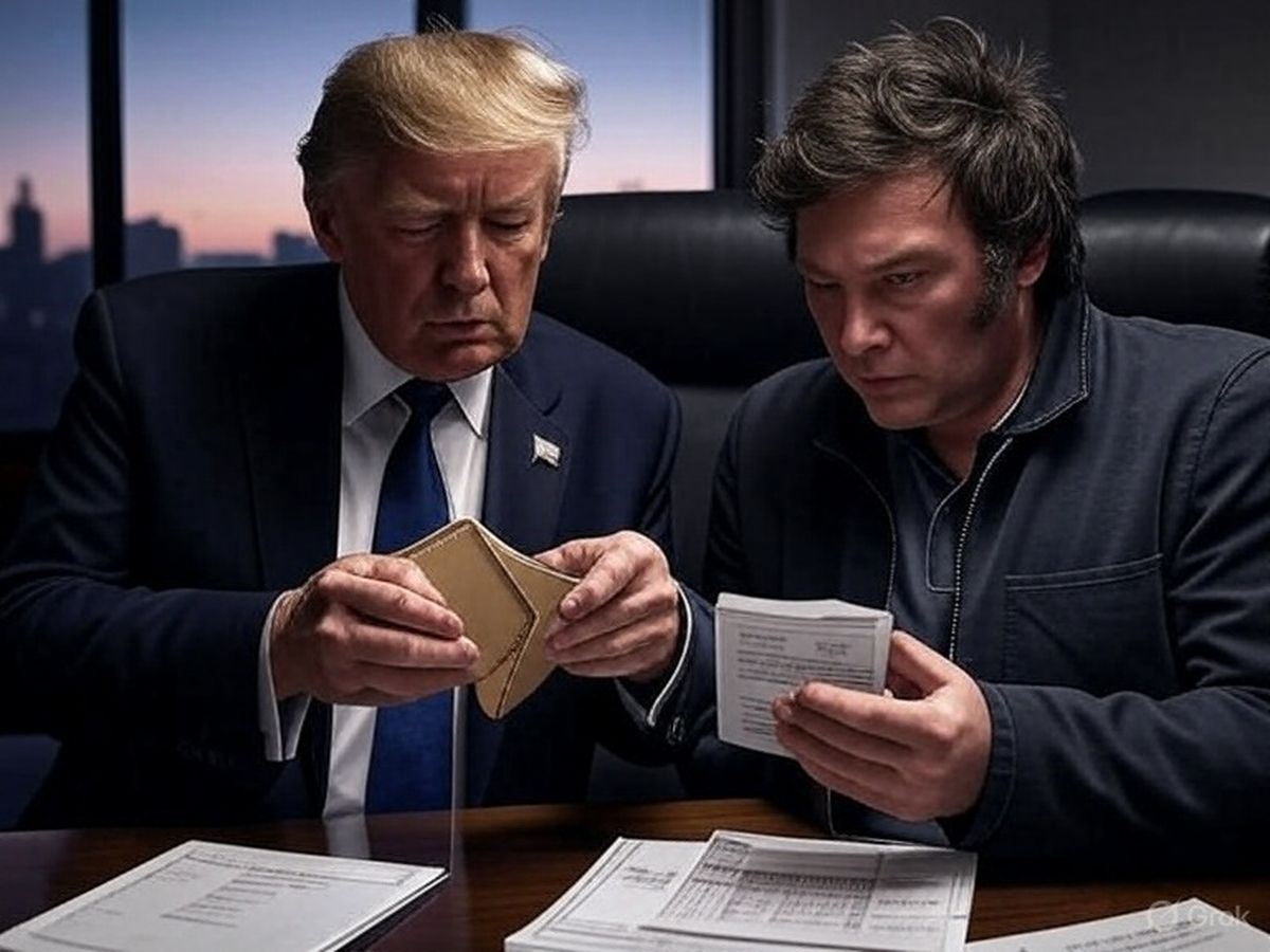 Donald Trump y Javier Milei haciendo 'cuentas'. Donald Trump y Javier Milei haciendo 'cuentas'.