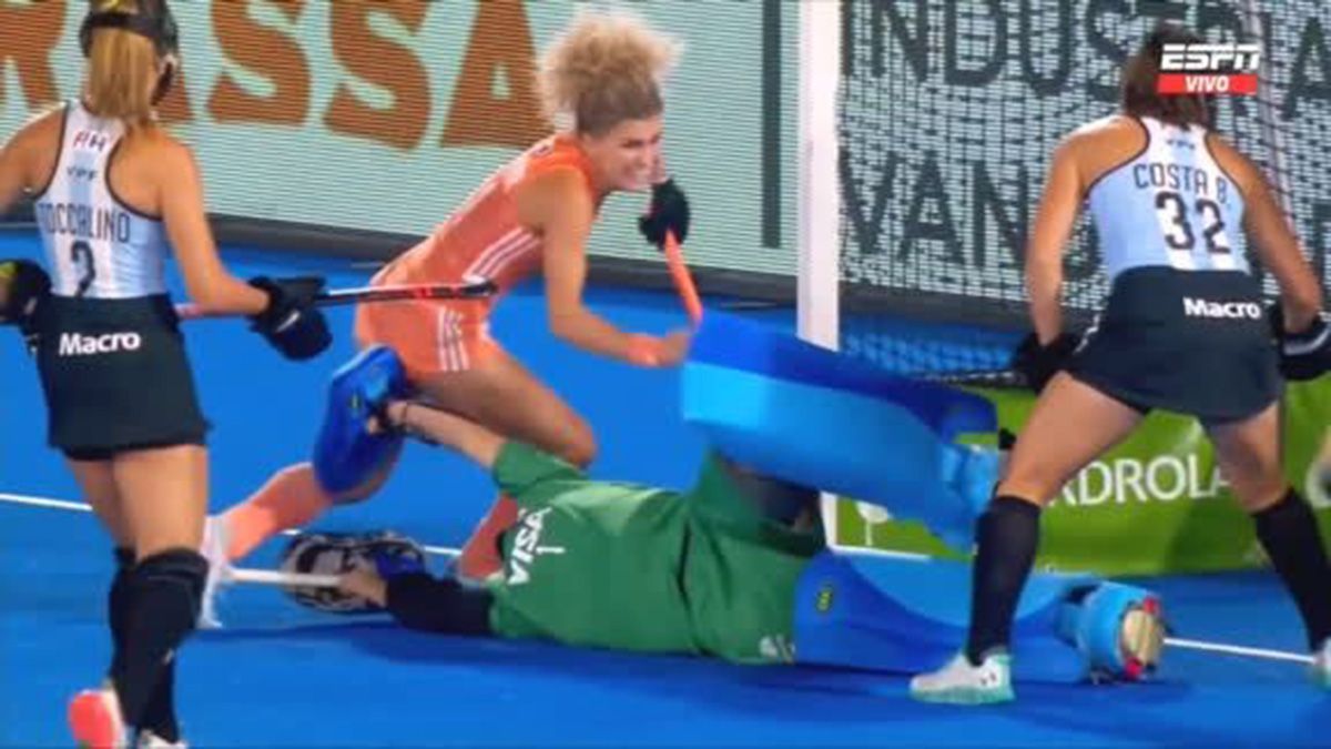 La Selección Argentina de Hockey sobre césped femenino, Las Leonas, cayeron en la final ante Países Bajos 3-1 en el Mundial España-Países Bajos 2022. (Foto: Twitter/@SC_ESPN)