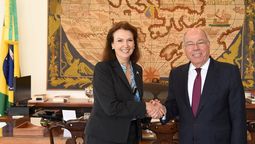 Diana Mondino junto al canciller de Brasil, Mauro Vieira.