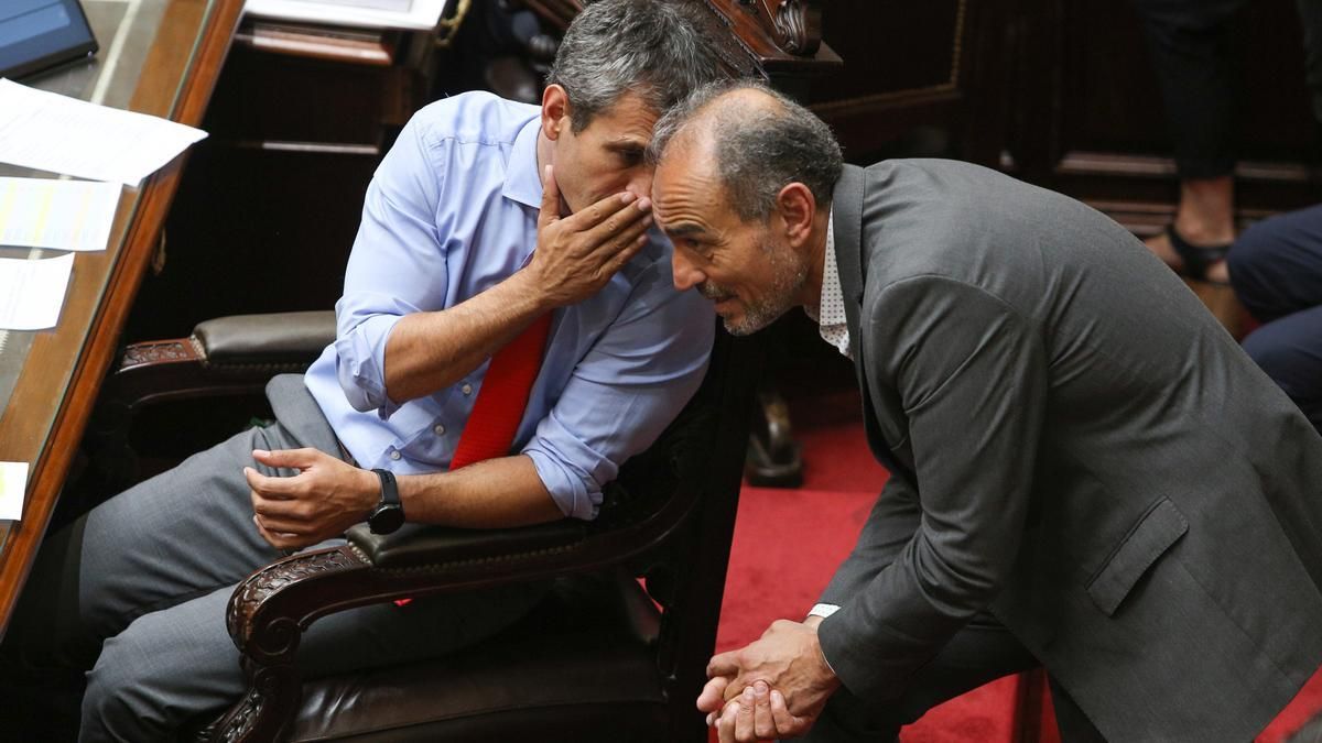 Martín y 'Lule' Menem, primos y negociadores en el parlamento de La Libertad Avanza.