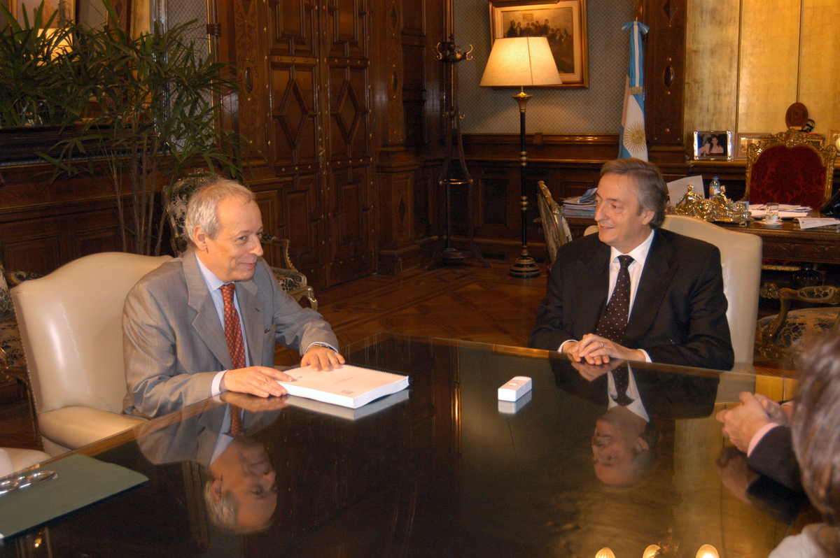 El periodista Horacio Verbitsky en tiempos de Néstor Kirchner presidente.