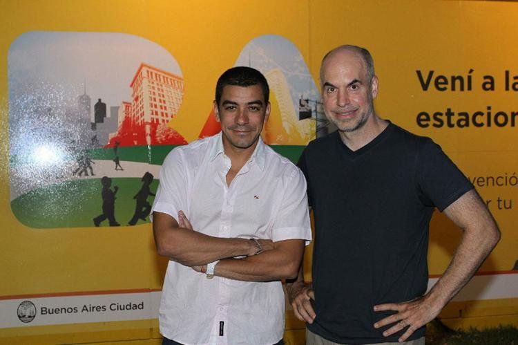 El periodista Walter Mario Queijeiro, flamante incorporación del PRO en Quilmes, junto a Horacio Rodríguez Larreta.