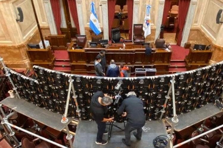 Así se preparan en la Cámara alta para sesionar online.