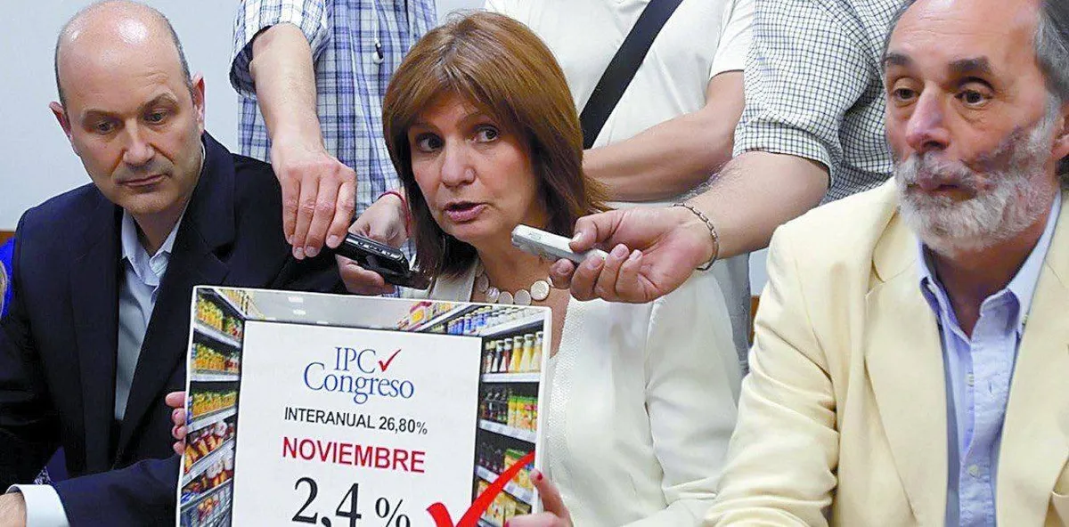 Federico Sturzenegger y Patricia Bullrich presentando el IPC-Congreso en la foto que posteó CFK. Federico Sturzenegger y Patricia Bullrich presentando el IPC-Congreso en la foto que posteó CFK.