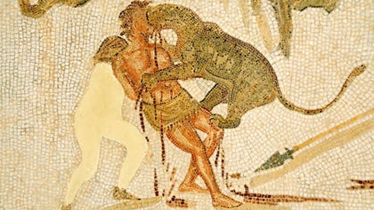 Entre los gobernantes competentes, Roma también produjo narcisistas obsesionados con la fama que trataban el tesoro imperial. Un leopardo atacando a un prisionero en un espectáculo de anfiteatro, escena plasmada en un mosaico romano de finales del siglo II. Foto: Dennis Jarvis / Flickr. Entre los gobernantes competentes, Roma también produjo narcisistas obsesionados con la fama que trataban el tesoro imperial. Un leopardo atacando a un prisionero en un espectáculo de anfiteatro, escena plasmada en un mosaico romano de finales del siglo II. Foto: Dennis Jarvis / Flickr.