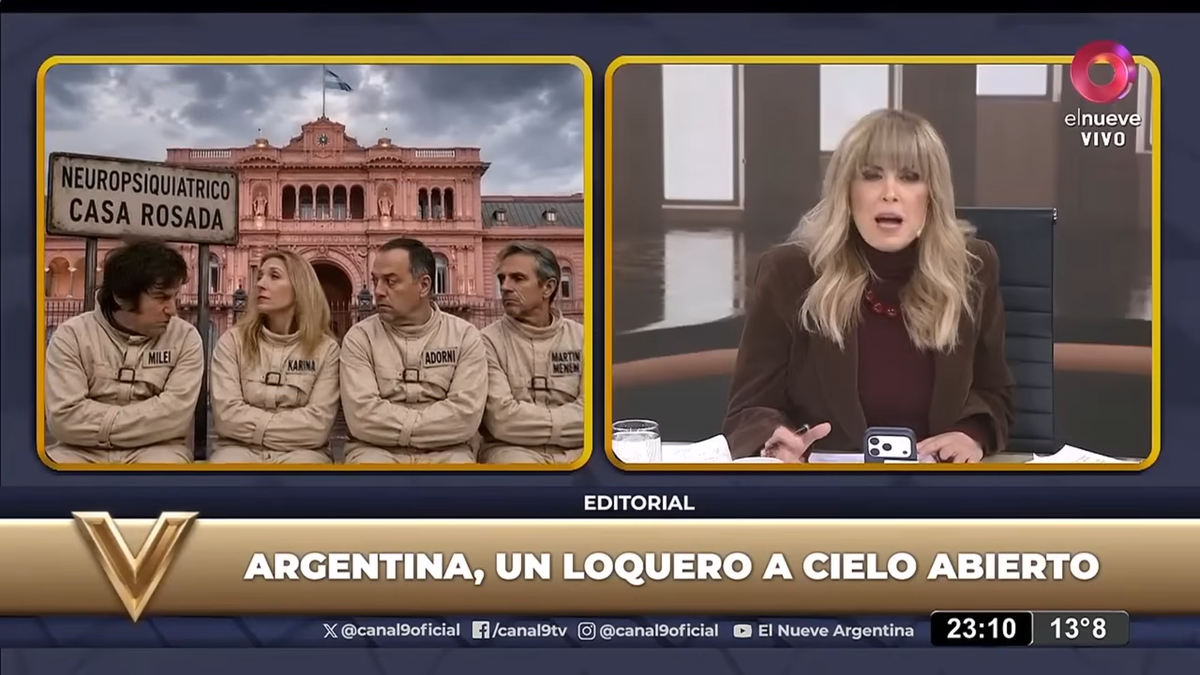 Tras cuestionar la imagen presidencial, Viviana Canosa comentó el comportamiento de Milei en público y cuestionó su salud mental. Foto: YouTube Tras cuestionar la imagen presidencial, Viviana Canosa comentó el comportamiento de Milei en público y cuestionó su salud mental. Foto: YouTube