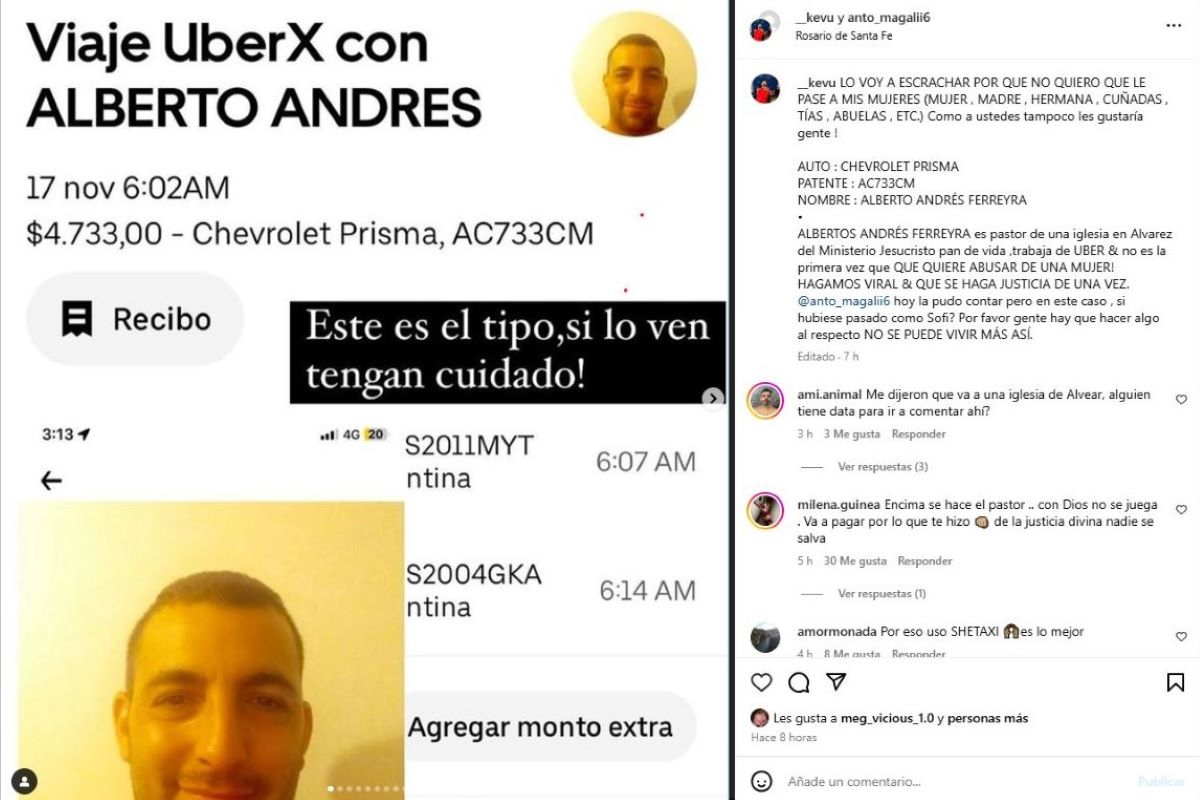 Antonella publicó en su cuenta de Instagram los datos del chofer. Antonella publicó en su cuenta de Instagram los datos del chofer. 