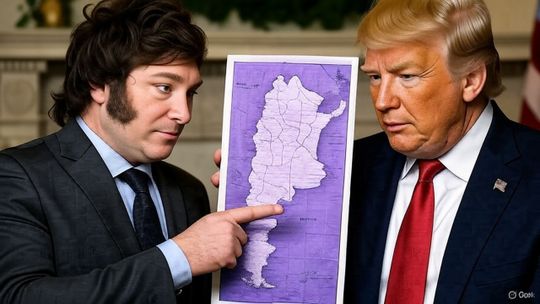 Javier Milei quiere el mapa violeta para mostrarle a Trump (y que confirme la ayuda). Javier Milei quiere el mapa violeta para mostrarle a Trump (y que confirme la ayuda).