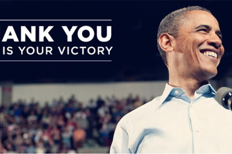 Recorte de la web de Barack Obama para la reelección.