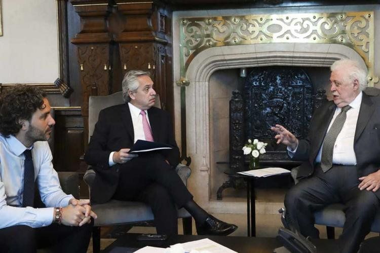 Alberto Fernández con Cafiero y González García (Foto archivo NA).