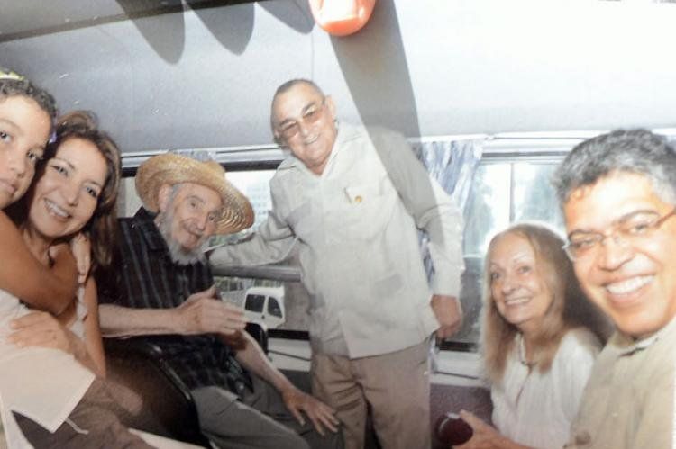 Fidel Castro, Elias Jaua, la esposa de Castro, Dalia Soto del Valle, y el director del Hotel Nacional, Antonio Martínez.