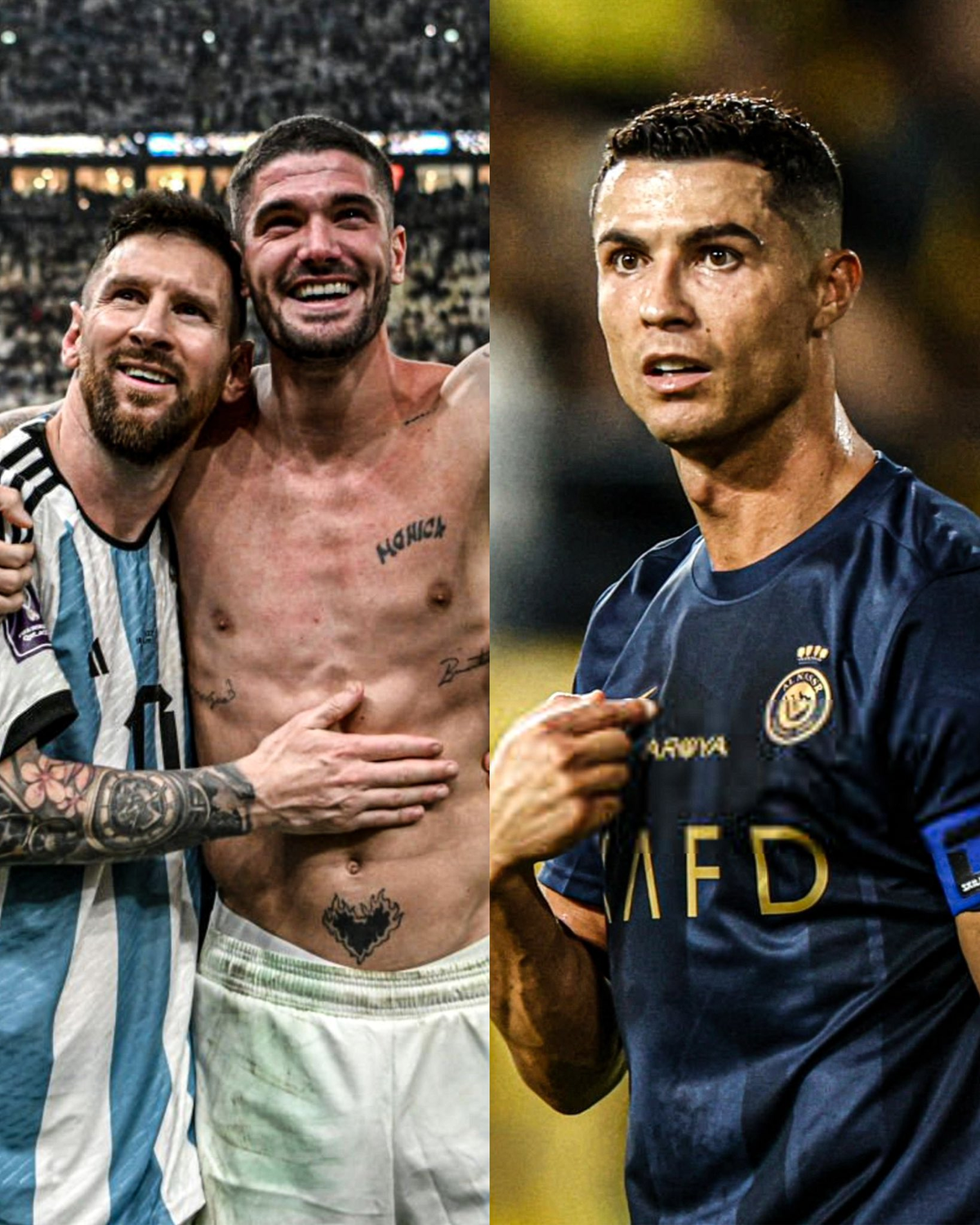 Cristiano Ronaldo se autoproclamó como el mejor jugador de la historia, pero Rodrigo De Paul lo contradijo. (Imagen: @AtaqueFutbolero - X). Cristiano Ronaldo se autoproclamó como el mejor jugador de la historia, pero Rodrigo De Paul lo contradijo. (Imagen: @AtaqueFutbolero - X).