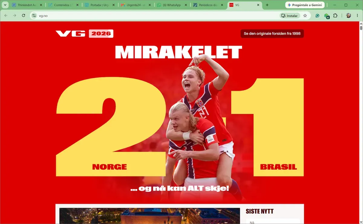 Haaland, goleador de Noruega