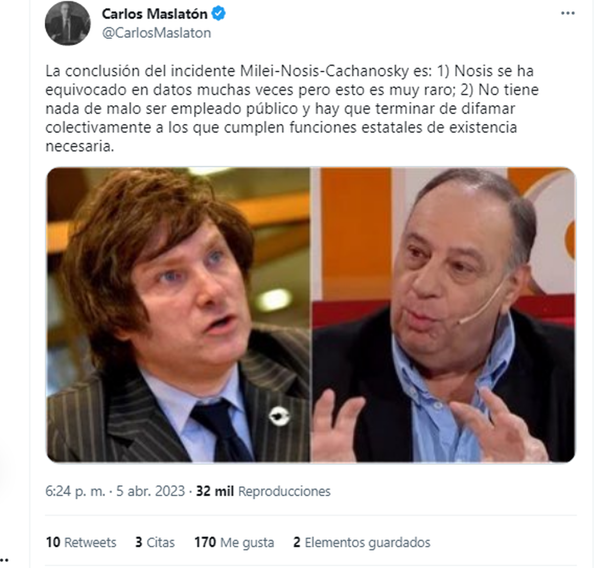 Maslatón dijo que no tuviera nada de malo de ser cierto.