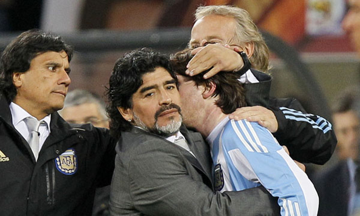 Diego Maradona y Lionel Messi