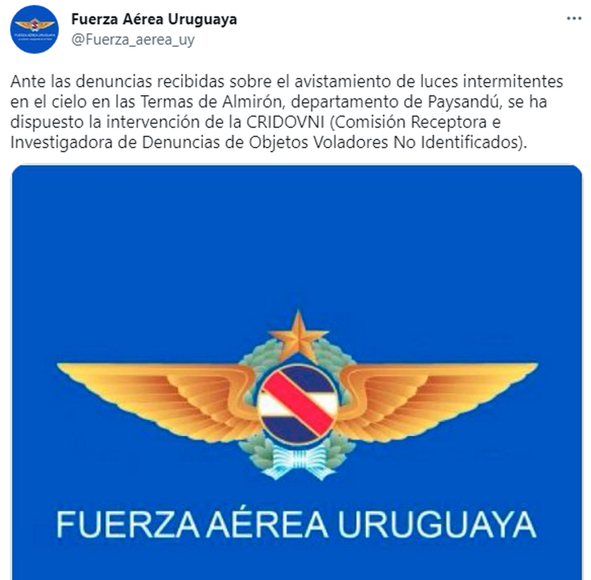 Official announcement from Uruguay.