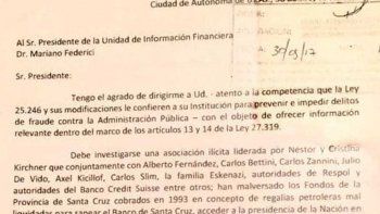 el documento contra los k que ducler habia dejado en la uif el documento contra los k que ducler habia dejado en la uif
