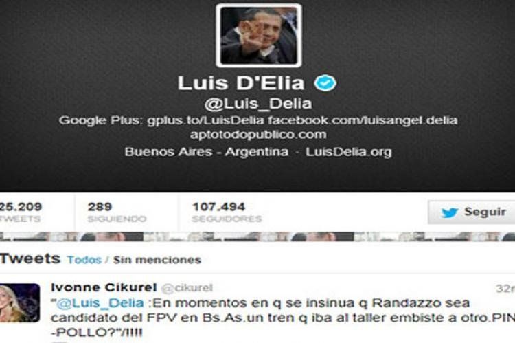 El mensaje de Luis DElía, que luego borró, pero que fue retuiteado por sus seguidores y otros usuarios.