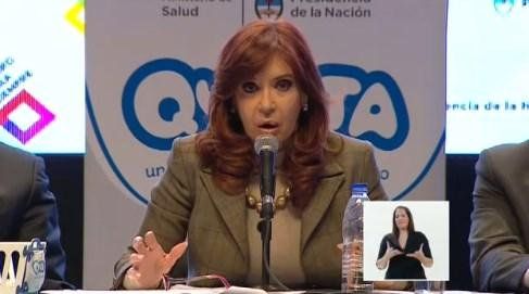 Cristina al anunciar el lanzamiento del plan Qunita.