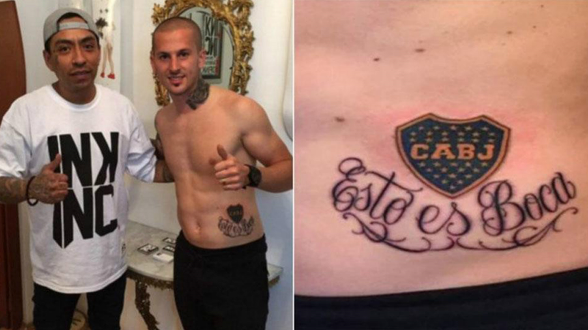 Tatuajes incómodos para el ex jugador de la selección de Argentina Tatuajes incómodos para el ex jugador de la selección de Argentina