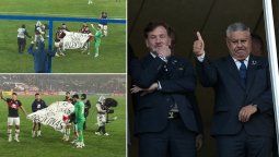 Los jugadores de Tigre exhibieron la bandera de Malvinas en Montevideo; Alejandro Domínguez sancionó al club mientras FIFA aún no resolvió el expediente contra la AFA de Claudio Tapia.