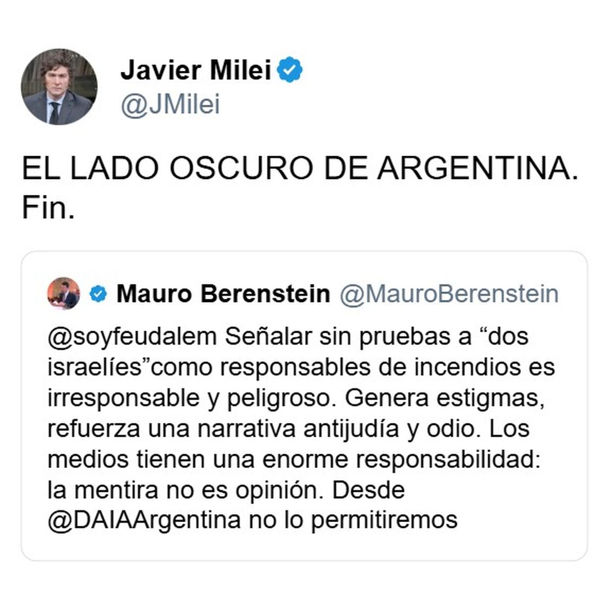 Javier Milei amplificó la polémica, Feudale pidió perdón al aire y en redes se armó un linchamiento brutal que tapó el drama real de los incendios y la falta de respuestas. Javier Milei amplificó la polémica, Feudale pidió perdón al aire y en redes se armó un linchamiento brutal que tapó el drama real de los incendios y la falta de respuestas.