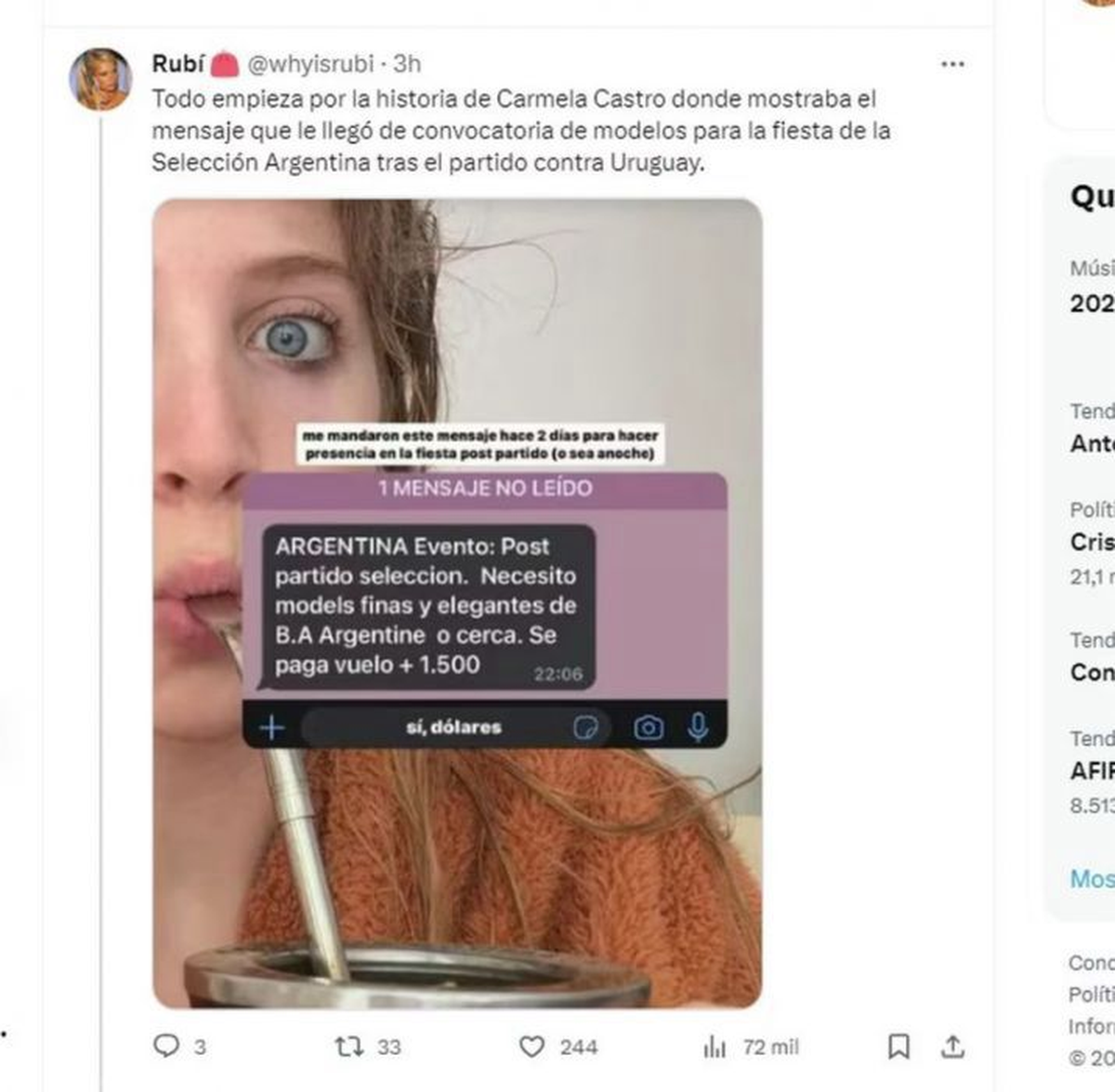 Carmela Castro Ruiz divulgó el mensaje que le mandaron. Carmela Castro Ruiz divulgó el mensaje que le mandaron.