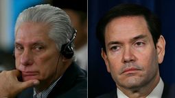 Izq.: Presidente de Cuba, Miguel Díaz-Canel, durante una sesión plenaria de la cumbre BRICS en Río de Janeiro, Brasil, el 07/07/2025; Der.: Secretario de Estado de USA, Marco Rubio, en Mar-a-Lago en Palm (Beach, Florida), el 03/01/2026. El 11/01/2026&nbsp;Donald Trump reiteró en redes sociales que Rubio, hijo de padres inmigrantes cubanos, será el próximo líder de Cuba.