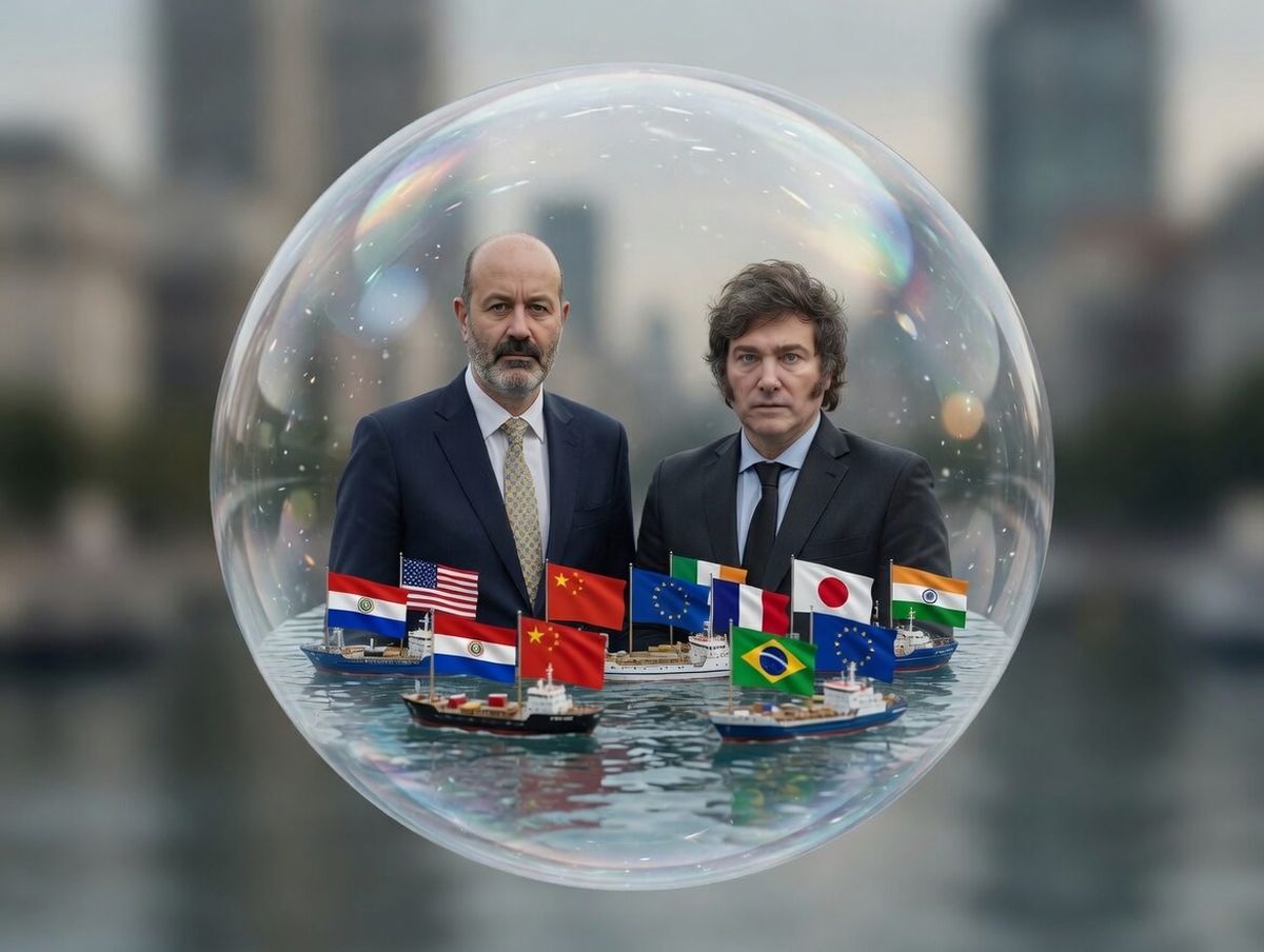Federico Sturzenegger en la burbuja de Javier Milei y barcos de muchas banderas invitados a navegar aguas argentinas. Federico Sturzenegger en la burbuja de Javier Milei y barcos de muchas banderas invitados a navegar aguas argentinas.