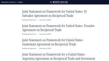 USA firma acuerdos con Argentina, Guatemala, Ecuador y El Salvador