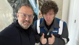 Diego Valenzuela junto a Javier Milei.&nbsp;