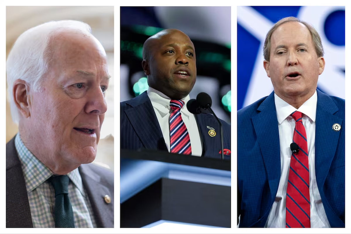 John Cornyn (izq.), Wesley Hunt y Ken Paxton, republicanos. | GENTILEZA ASOCIATED PRESS John Cornyn (izq.), Wesley Hunt y Ken Paxton, republicanos. | GENTILEZA ASOCIATED PRESS