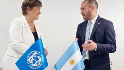 El ministro de Economía, Martín Guzmán, y la jefa del FMI, Kristalina Geogieva.&nbsp;