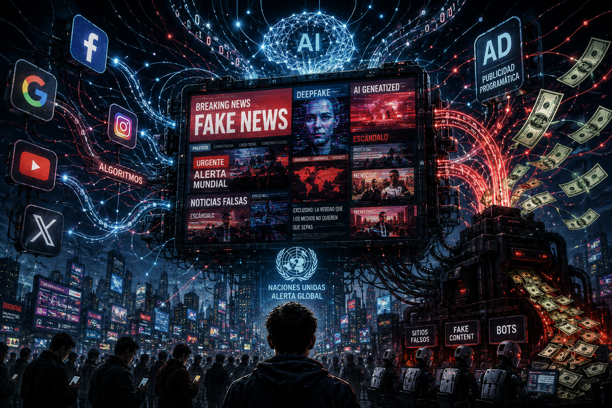 Un informe de la ONU advierte que la combinación entre IA, algoritmos y publicidad digital está degradando el ecosistema global de información.