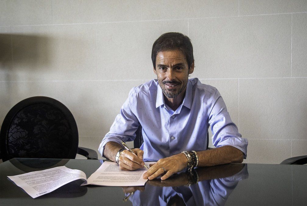 Mariano Closs, ESPN, TyC Sports y Chacho Coudet a RiverFOTO: DANIEL VIDES/NA