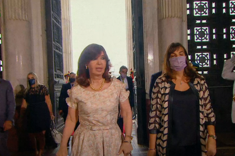 CFK ingresando al Congreso Nacional.