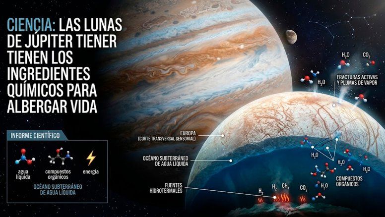 Ciencia: Las lunas de Júpiter tienen los ingredientes químicos para albergar vida