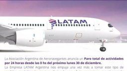 altText(Aeronavegantes convocaron a un paro el 30/12 y Moroni aún no dicta la conciliación)}