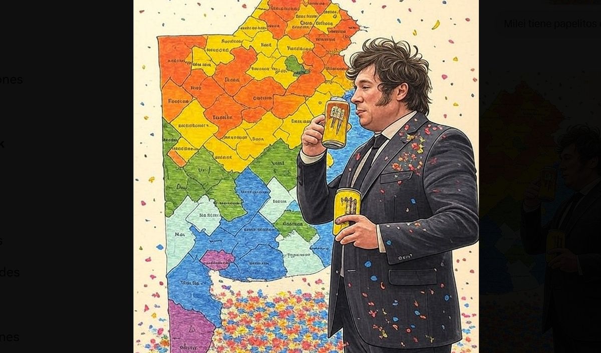 Javier Milei festejando con Mango Loco, según Grok.