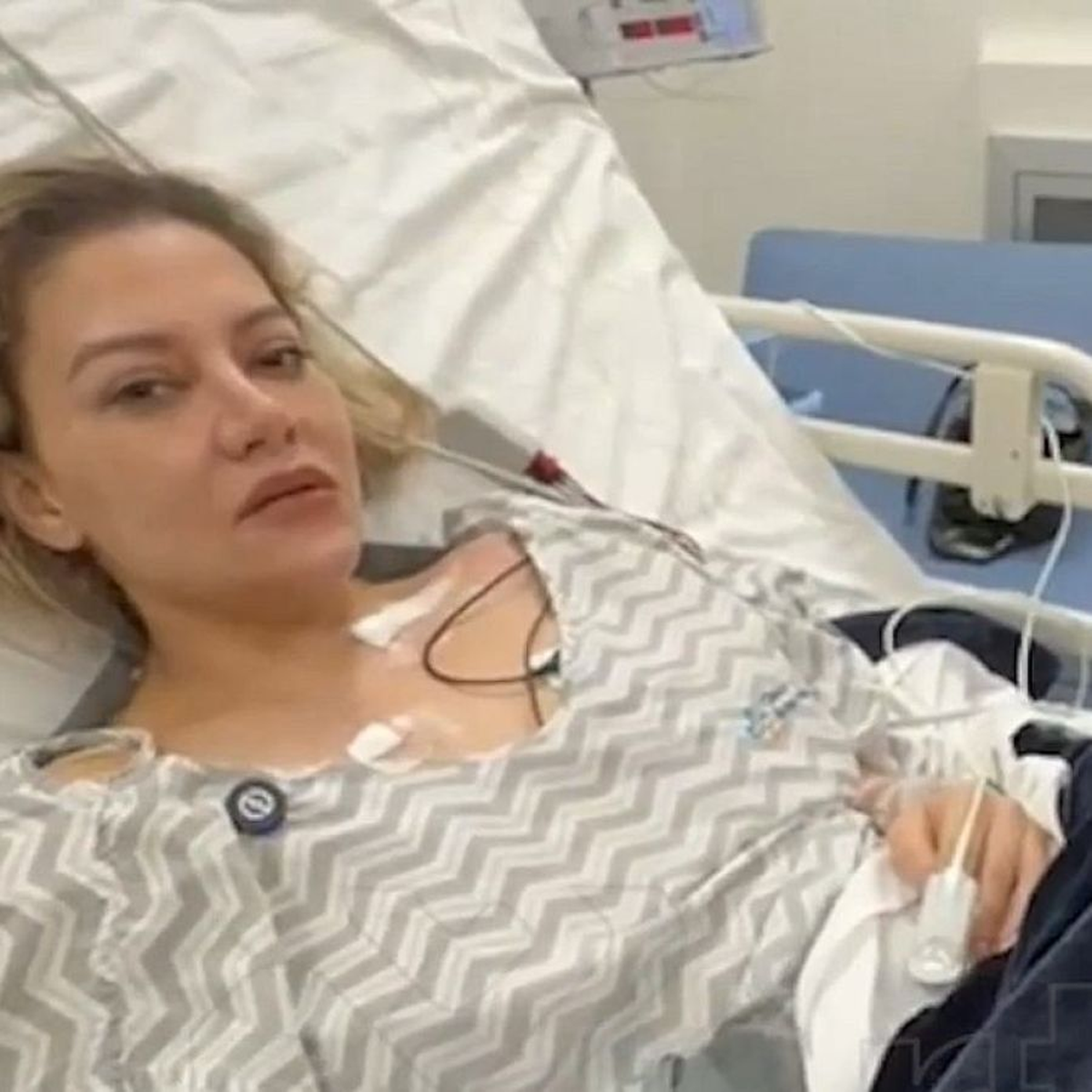 Nadia Beller desde la cama de un hospital tras haber sido atacada a balazos ayer a la noche.