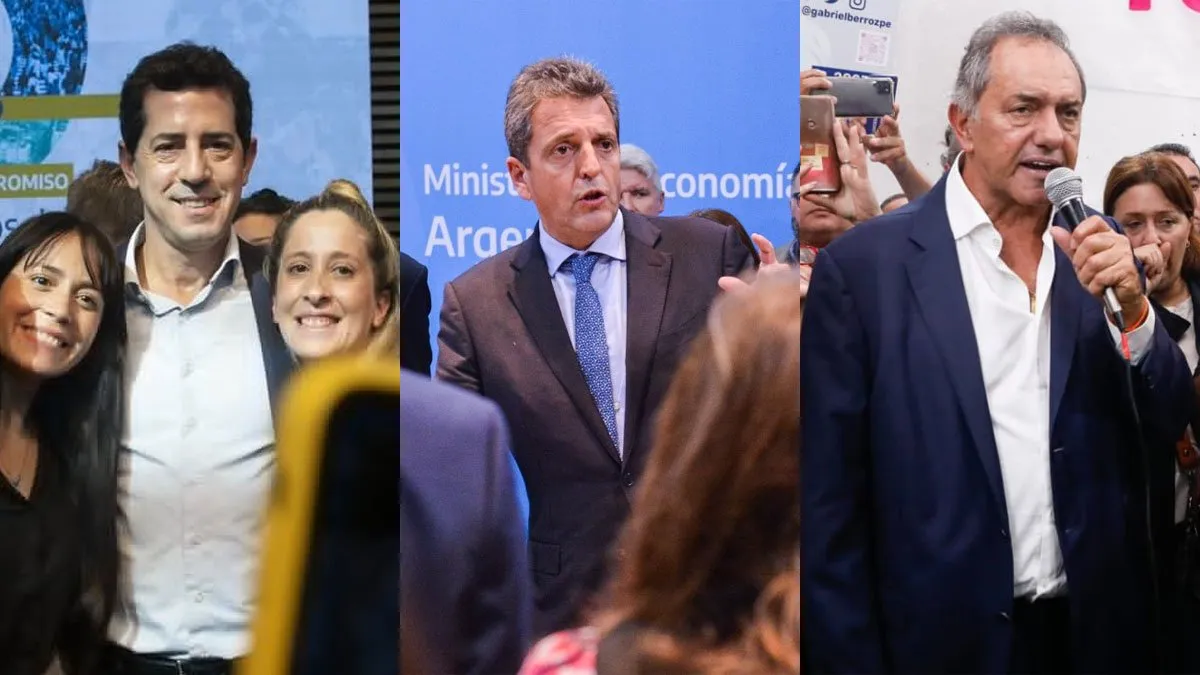 'Wado' de Pedro, Sergio Massa y Daniel Scioli, presidenciables del Frente de Todos. 'Wado' de Pedro, Sergio Massa y Daniel Scioli, presidenciables del Frente de Todos. 