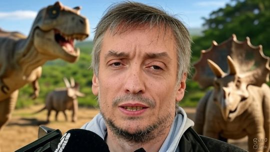 Máximo Kirchner en la prehistoria, según Grok. Máximo Kirchner en la prehistoria, según Grok.