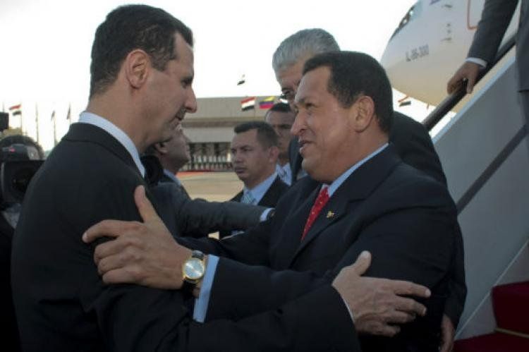 Bashar Al Assad y Hugo Chávez en Damasco