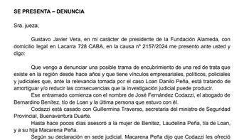 Loan: Presentación de Gustavo Vera por encubrimiento.