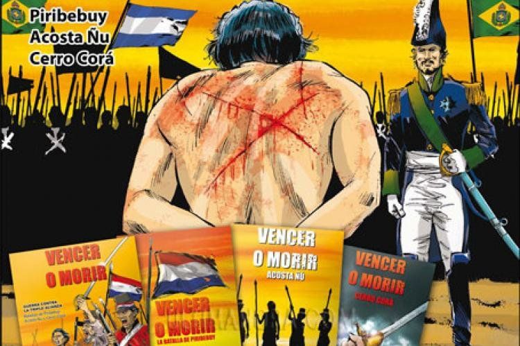 Dibujo de Enzo Pertile publicado en la historieta Vencer o Morir acerca de la Guerra del Paraguay