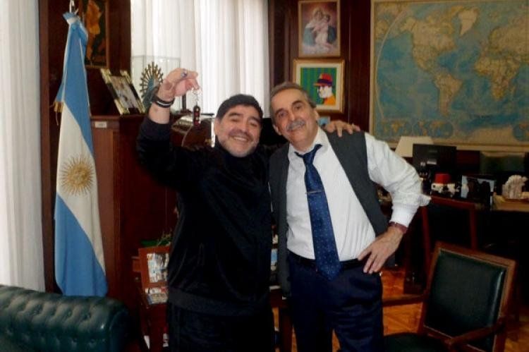 La foto de Maradona con Moreno, el jueves 01/08.