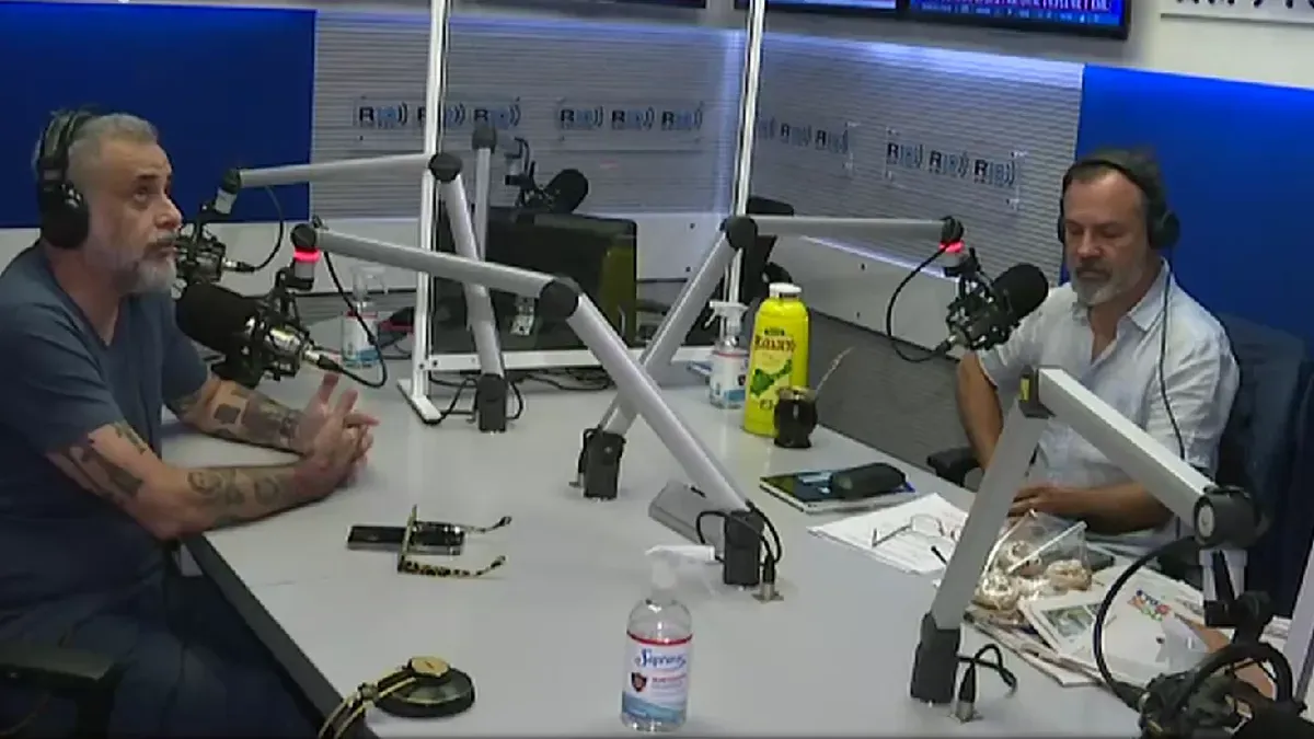 Rial junto a Sylvestre en el pase de Radio 10.