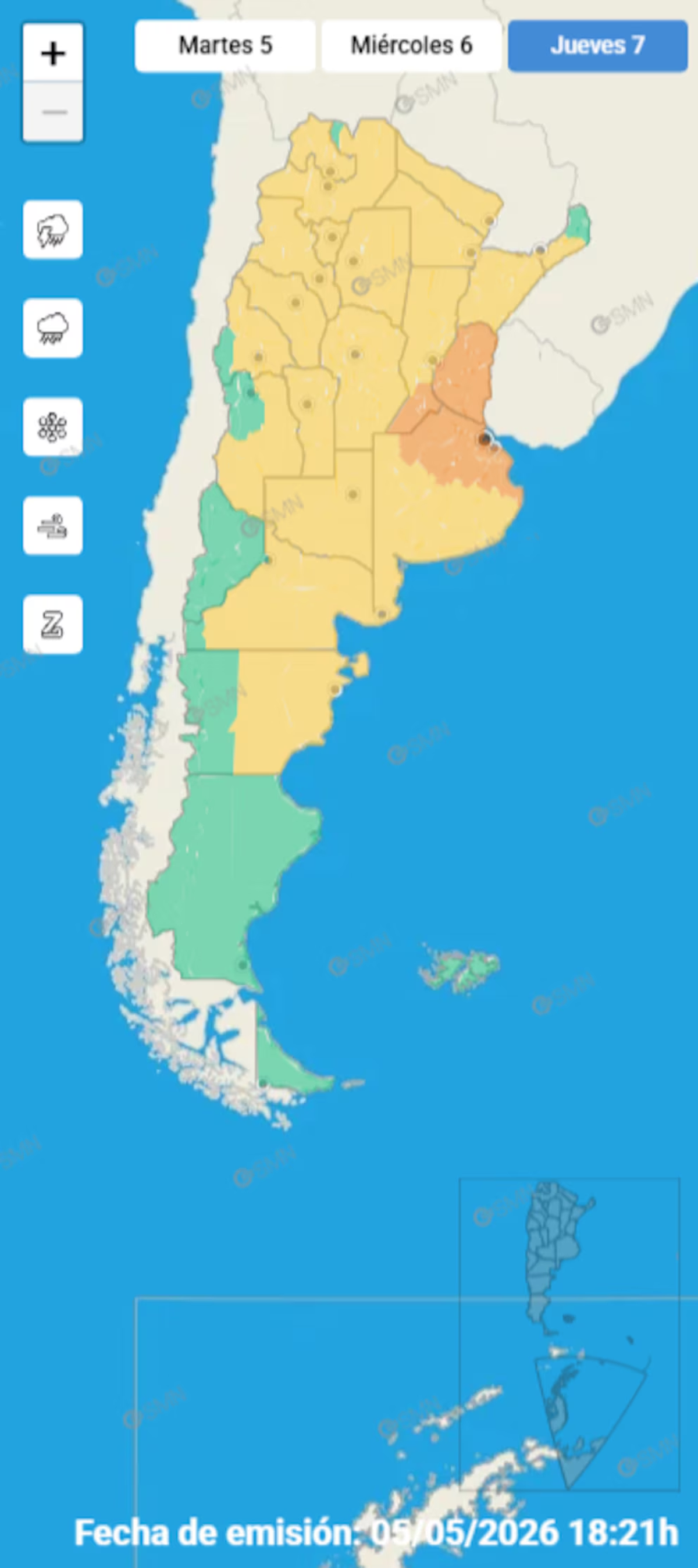 El modelo del SMN muestra zonas de mayor riesgo. El modelo del SMN muestra zonas de mayor riesgo.