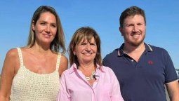 Carolina Losada junto a su compañero de fórmula, Federico Angelini, y Patricia Bullrich en uno de sus encuentros meses atrás