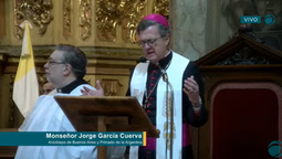 Jorge García Cuerva ofició una misa en recordación al Papa Francisco 